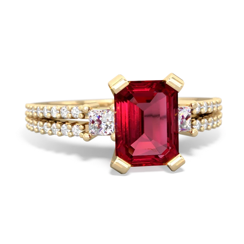 lab ruby engagement ring