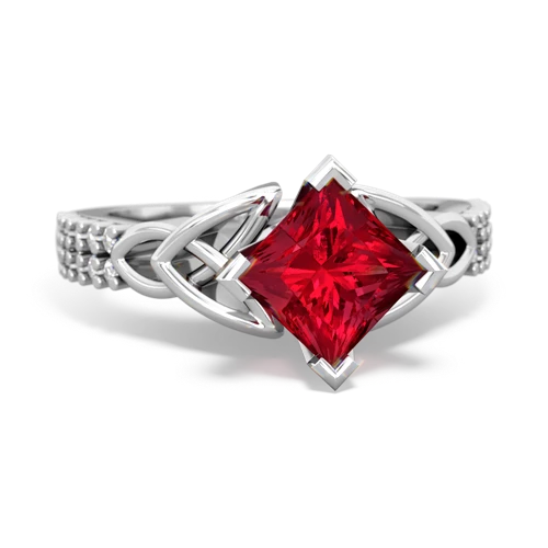 lab ruby engagement ring
