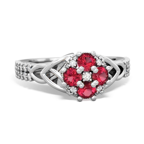 lab ruby engagement ring