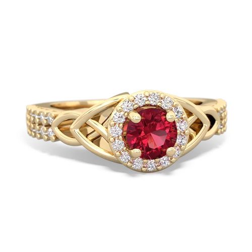 lab ruby engagement ring