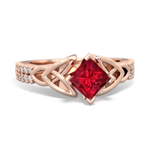 lab ruby engagement ring