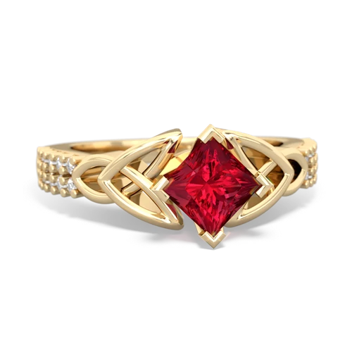 lab ruby engagement ring