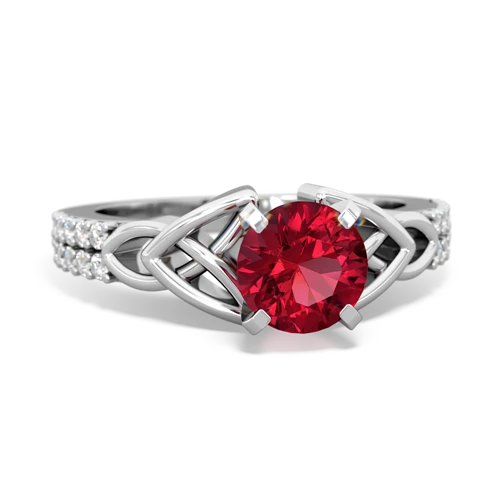 lab ruby engagement ring