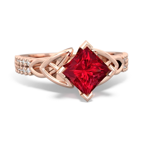 lab ruby engagement ring