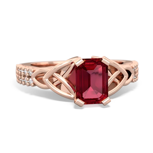 lab ruby engagement ring