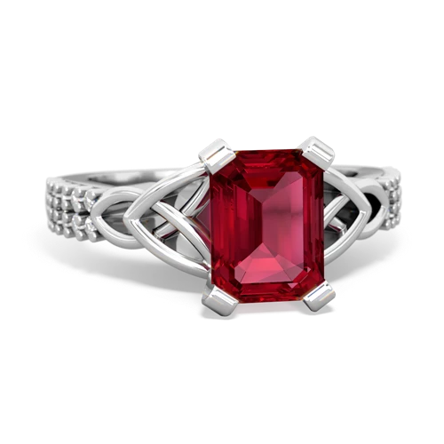 lab ruby engagement ring