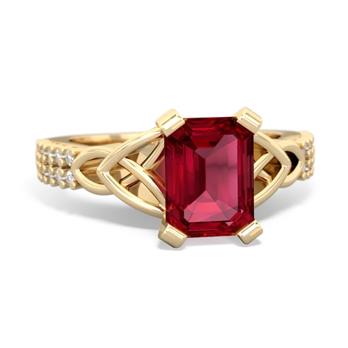 lab ruby engagement ring