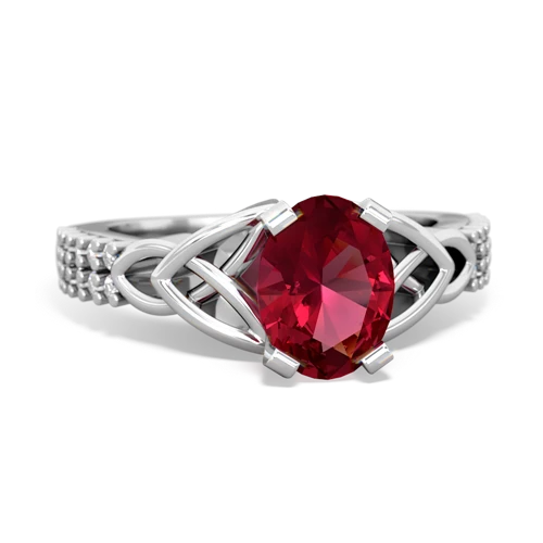 lab ruby engagement ring