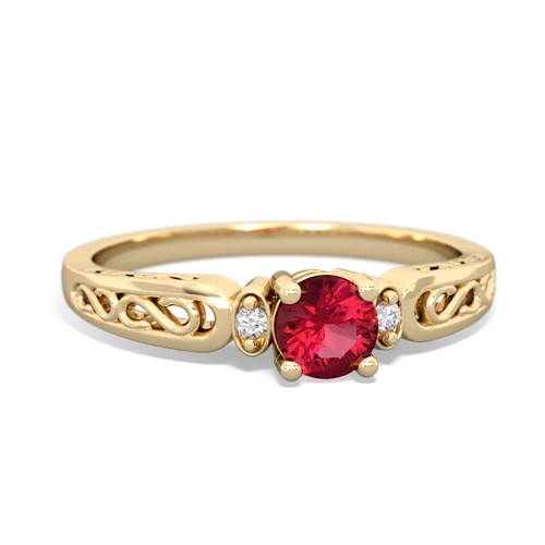 Lab Ruby filligree Scroll Lab Created Ruby ring Ring