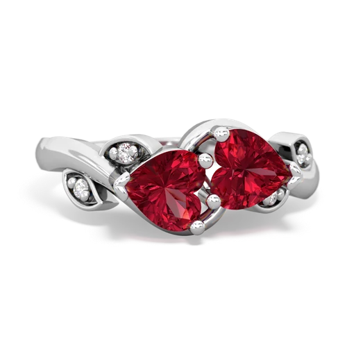 lab ruby floral keepsake ring