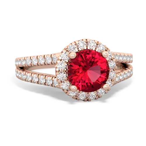 Lab Ruby Pave Halo Lab Created Ruby ring Ring