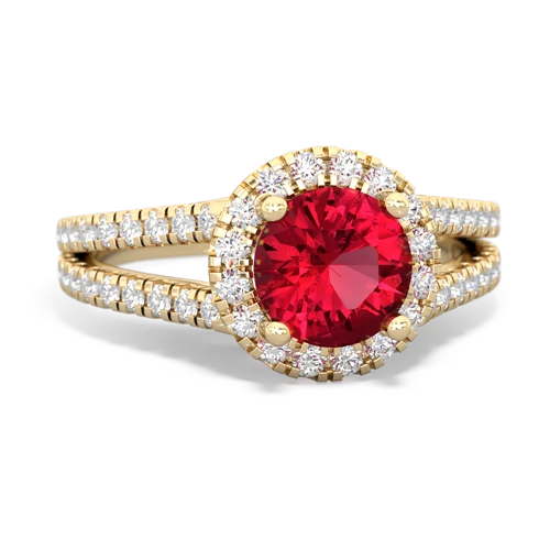 Lab Ruby Pave Halo Lab Created Ruby ring Ring