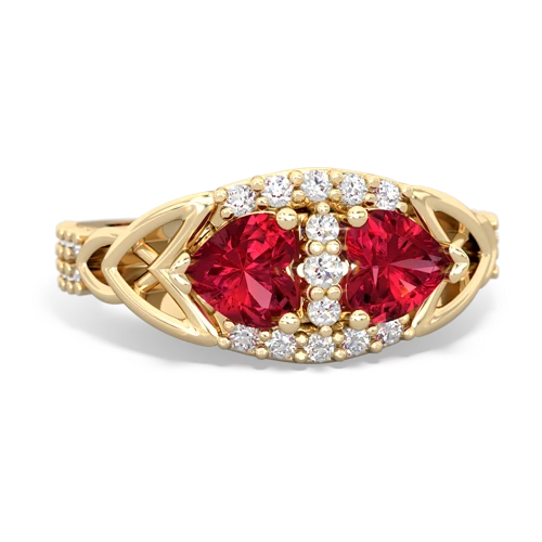 lab ruby keepsake engagement ring