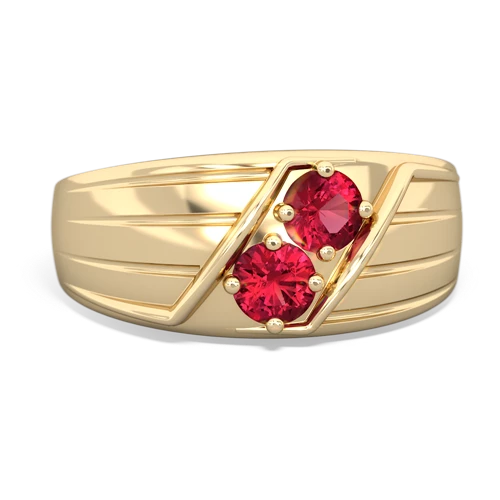 Lab Ruby Art Deco Men's Lab Created Ruby ring Ring