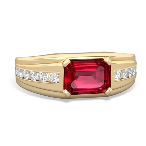 Lab Ruby Men's Channel Lab Created Ruby ring Ring