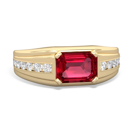 Ruby Ring for Man SOLID 10K White Gold Personalized Engagement Band – J F M