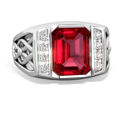 lab ruby mens vine ring