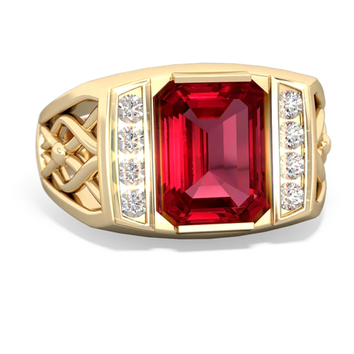 lab ruby mens vine ring