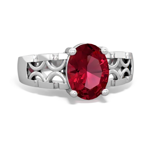 Lab Ruby Art Deco Lab Created Ruby ring Ring