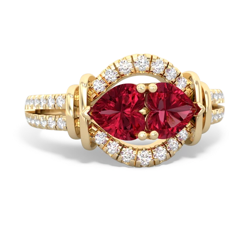 lab ruby pave keepsake ring