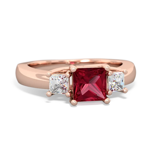 Lab Ruby Three Stone Trellis Lab Created Ruby ring Ring