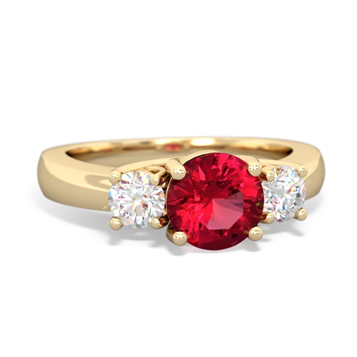 Lab Ruby Three Stone Trellis Lab Created Ruby ring Ring