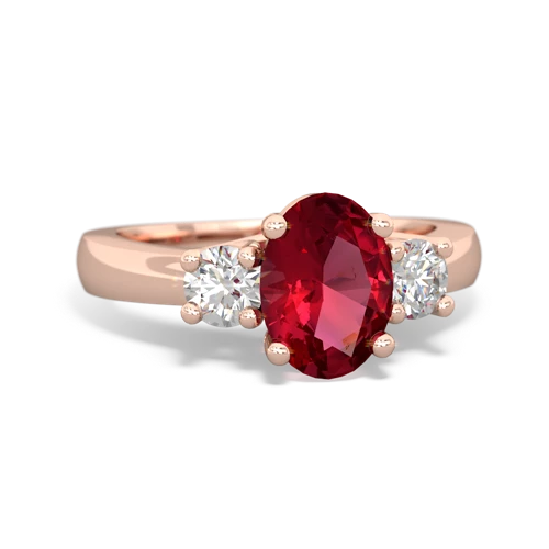 Lab Ruby Three Stone Trellis Lab Created Ruby ring Ring