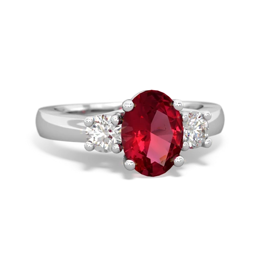 Lab Ruby Three Stone Trellis Lab Created Ruby ring Ring