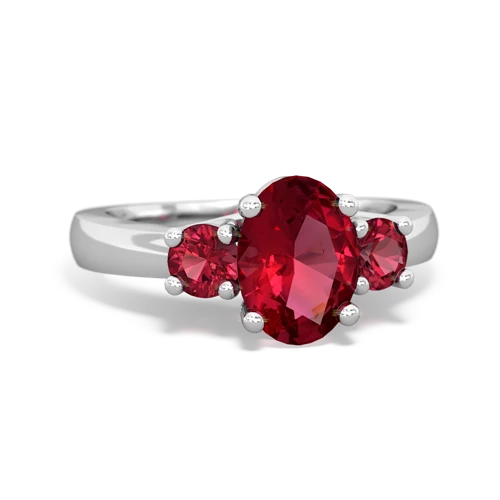 Lab Ruby Three Stone Trellis Lab Created Ruby ring Ring