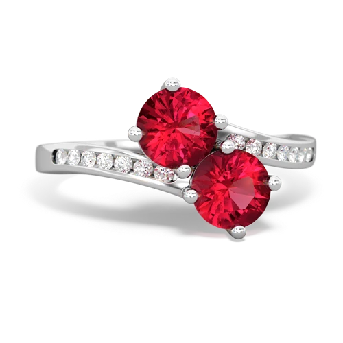 lab ruby two stone channel ring
