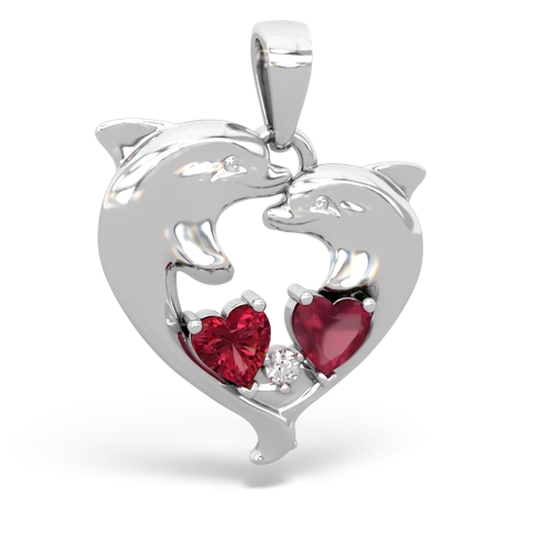 lab ruby-ruby dolphins pendant