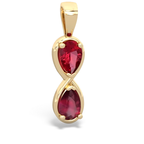 Lab Ruby Lab Created Ruby with Genuine Ruby Infinity pendant Pendant