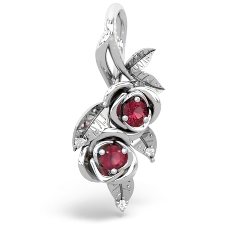 Lab Ruby Lab Created Ruby with Genuine Ruby Rose Vine pendant Pendant