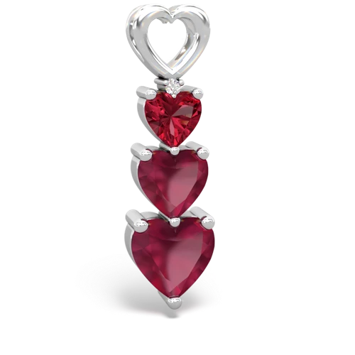 Lab Ruby Lab Created Ruby with Genuine Ruby and  Past Present Future pendant Pendant