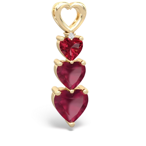 Lab Ruby Lab Created Ruby with Genuine Ruby and Genuine Amethyst Past Present Future pendant Pendant