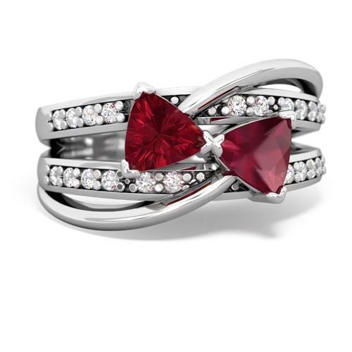 Lab Ruby Lab Created Ruby with Genuine Ruby Bowtie ring Ring