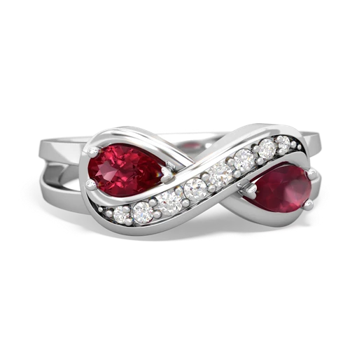 Lab Ruby Lab Created Ruby with Genuine Ruby Diamond Infinity ring Ring