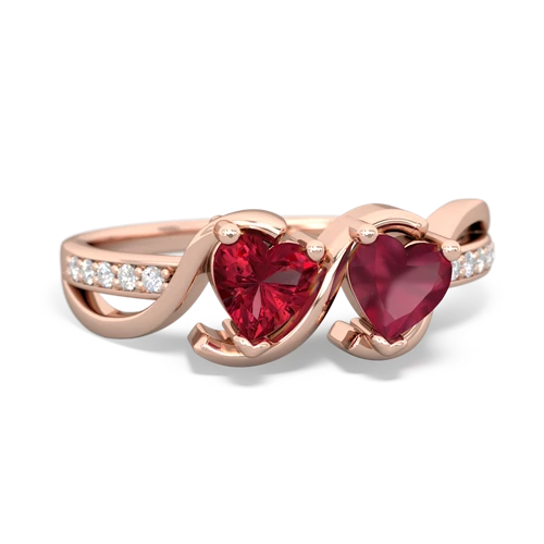 Lab Ruby Lab Created Ruby with Genuine Ruby Side by Side ring Ring