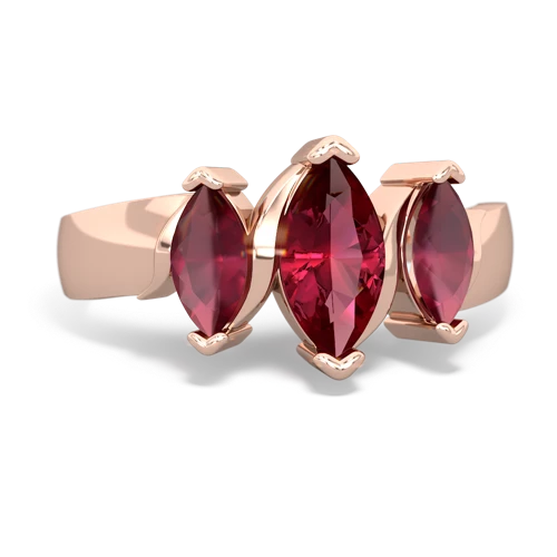 Lab Ruby Lab Created Ruby with Genuine Ruby and  Three Peeks ring Ring
