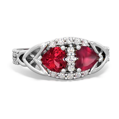 Lab Ruby Lab Created Ruby with Genuine Ruby Celtic Knot Engagement ring Ring