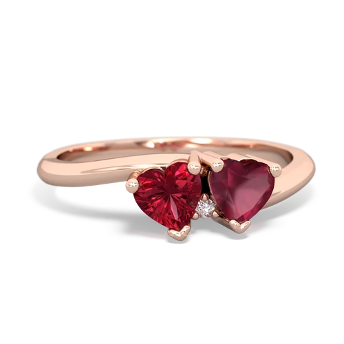 Lab Ruby Lab Created Ruby with Genuine Ruby Sweetheart's Promise ring Ring