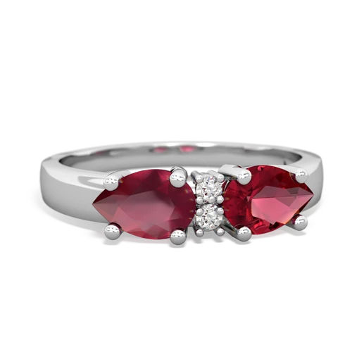 Lab Ruby Lab Created Ruby with Genuine Ruby Pear Bowtie ring Ring