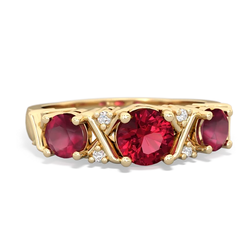 Lab Ruby Lab Created Ruby with Genuine Ruby and Genuine Peridot Hugs and Kisses ring Ring