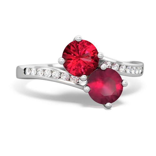 lab ruby-ruby two stone channel ring