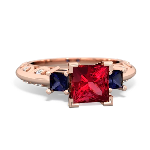 lab ruby-sapphire engagement ring