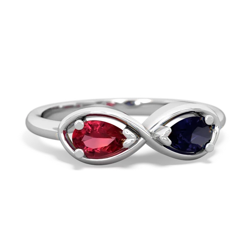 lab ruby-sapphire infinity ring