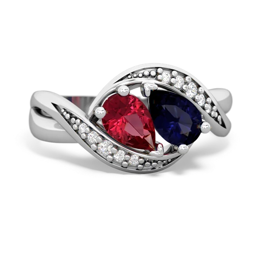 lab ruby-sapphire keepsake curls ring