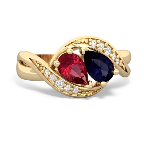 lab ruby-sapphire keepsake curls ring