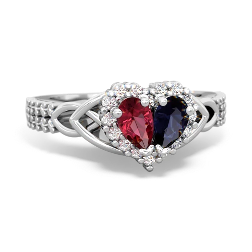 lab ruby-sapphire keepsake engagement ring