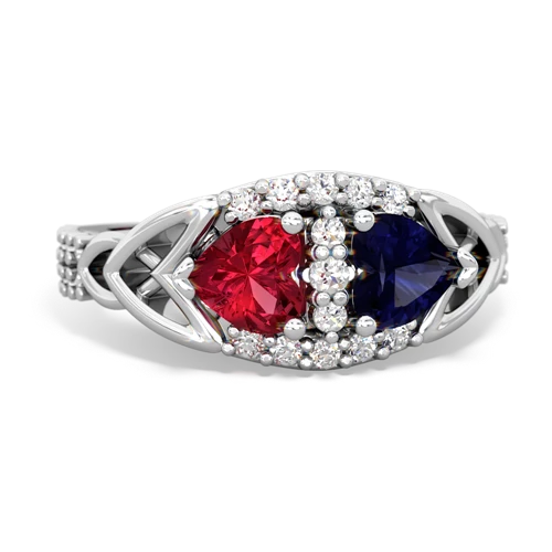 lab ruby-sapphire keepsake engagement ring